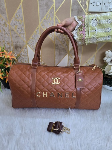 Quilted PU Leather Travel Bag