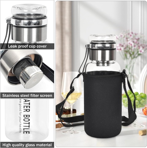 750ml Borosilicate Glass Water Bottle
